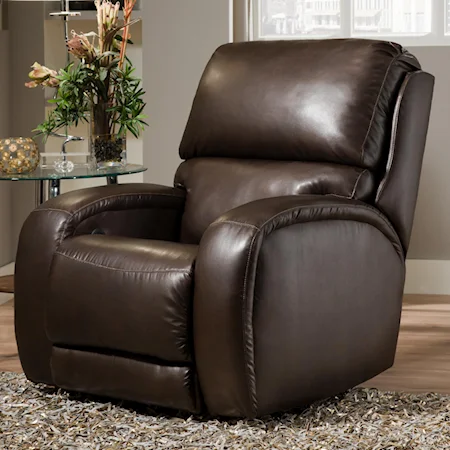 Casual Power Headrest Rocker Recliner with Updated Family Room Style